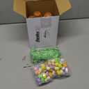 24 Pcs Mini Easter Eggs Basket Set Small Woven Wicker Baskets with Pastel Easter Eggs Green Raffia Grass Foam Speckled Egg Spring Decorations Party Favors