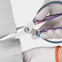 JASNI STAINLESS STEEL HEAVY-DUTY KITCHEN SHEARS, SHARP PROFESSIONAL ALL-PURPOSE SCISSORS FOR FOOD, MEAT, POULTRY, AND COOKING, RAINBOW IRIDESCENT TITANIUM FINISH, UTILITY AND OFFICE USE.