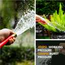 5/8" Garden Hose 50ft, -40 To 190 Hot/Cold, Heavy Duty,Flexible, 300psi Working, 1000psi Burst, 3/4" Brass Fittings with Hose Protector Coil Spring for Outdoor,Yard, Farm