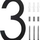 10 Inch Address Numbers For House, Modern Large House Numbers For Outside Floating,Outdoor Metal House Numbers Matte Black Vertical Horizontal Aluminum 3