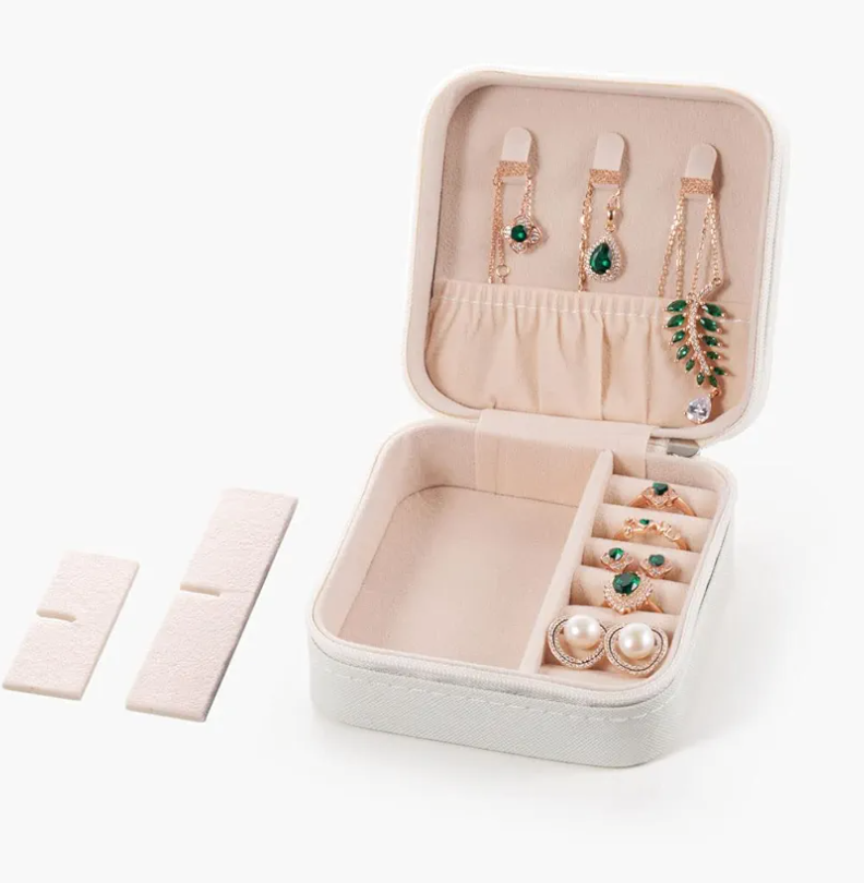 2 Pcs Travel Jewelry Case, Mini Portable Jewelry Travel Boxes, Small Jewelry Organizer for Rings, Earrings, Pendants, Watches, Necklaces, Lipsticks Organizer Storage Holder Case