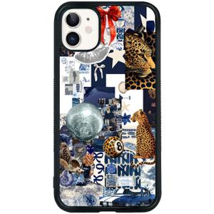 Cute Trendy Coquette Leopard Collage Pattern Aesthetic Phone Case for iPhone 15 Case Durable Shockproof Phone Cover for Teen Girls Women Kids Girls - 6.1Inch