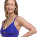 Body Glove Womens Smoothies Olivia Solid D, Dd, E, F Cup Bikini Top Swimsuit with Adjustable Tie Back (Blue)