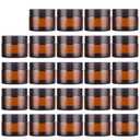 Lil Ray 1 oz Round Amber Glass Jar with Inner Liners and Gold Lid (24pack)