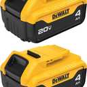 DEWALT 20V MAX* XR Battery, 4.0-Ah, 2-Pack (DCB204-2), Black