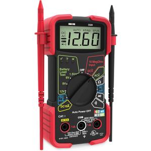 INNOVA 3320 Auto-Ranging Digital Multimeter, Red & Black