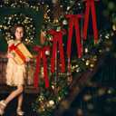 4 PCS Red Velvet Bows for Christmas Tree, 23.5 X 8.7 Inches Large Christmas Bow, Big Vintage Christmas Decor for Wreath