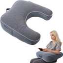 Reading Pillow for Gaming, Gaming Pillow for Lap, Side Sleeper Pillows for Adults, Arm Support Pillow for Adult Crocheting, Working or Sitting in Bed, Floor & Sofa (Grey)