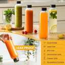 [UPGRADED LID] 8 Pack 18 oz Glass Juice Bottles with 8 Airtight Lids &2 Straw Hole Lids &2 Straws, Reusable Drinking Jar, Clear Water Bottles for Juicing, Smoothies, Refrigerator & Travel - BPA Free