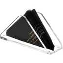Acrylic Standing Triangle Paper Napkin Holder for table, Napkin Dispenser for Dinner, Cocktail, Luncheon Napkins, Indoor Outdoor Home Dining Restaurant Kitchen Decor