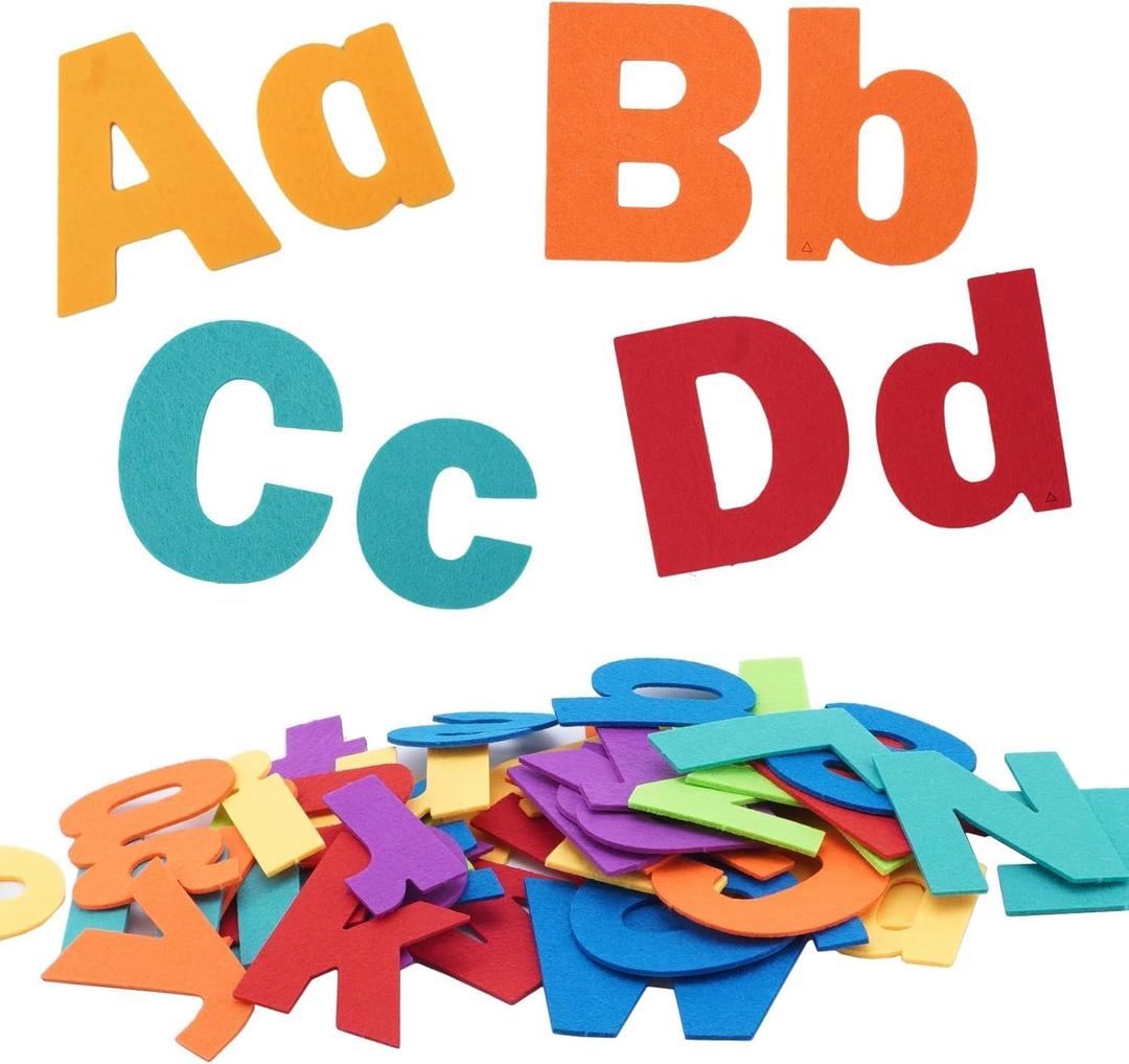 CHEFAN Felt Letters Alphabet for Kids, Precut Story Pieces, 104 ABC Upper & Lowercase Letters for Preschool & Homeschool Learning(2 Sets of Upper&Lowercase Letters) (small)