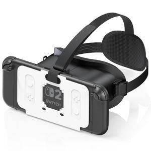 VR Headset Compatible with Nintendo Switch 2 (2025), Switch 2 Virtual Reality VR Glasses with Adjustable HD Lenses and Comfortable Head Strap, Labo VR Kit for Switch 2 Accessories, Black&White