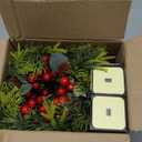 6PCS Christmas Candle Holder Rings Artificial Small Wreath Table Centerpieces Xmas Napkin Rings for Dinner Table Top Decor Christmas Decoration