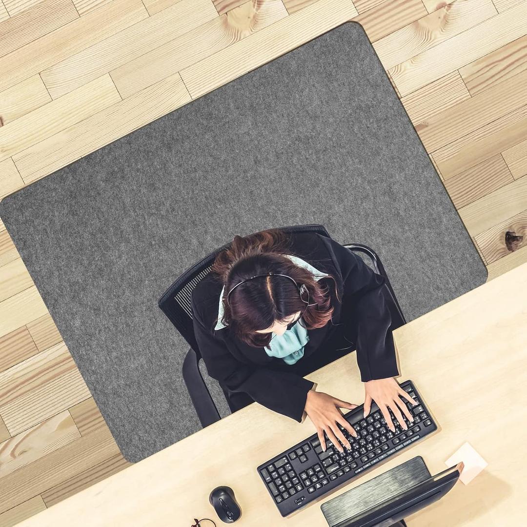 Placoot Desk Chair Mat for Hardwood Floor & Tile 55"x35" Office Chair Mat for Rolling Chairs Large Anti-Slip-Recyclable Material Computer Chair Mat Rug for Office/Home (Rectangle-lightgrey)