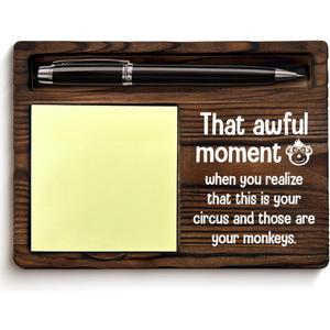 Funny Boss Gifts for Women Men, Humor Gifts for Boss Leader Manager Boss's Day, That Awful Moment When You Realize Sticky Note Holder for Office Cubicle Desk Decor