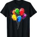 @rtY Balloons Painting Art Colorful Motif Artwork T-Shirt, L