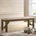 Roundhill Furniture Raven Wood Fabric Upholstered Dining Bench, Maple
