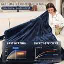 ESTINGO Twin Size Heated Blanket Electric Blanket Twin, Ultra Soft Electric Heating Blanket Twin Size with 5 Heating Levels & 10 Hours Auto Off, 62"x84", Navy Blue