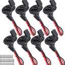 Flutesan 8 Pcs 12 AWG Power Socket Compatible with SAE Sidewall Port SAE Connector Weatherproof Solar Panel Mount Flush Mountable with 32 Screws for Solar Generator Battery Charger