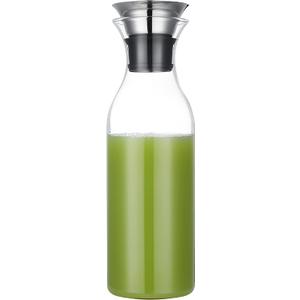 Karafu 50 Ounces/1.5 Liter Glass Carafe with Lid, Borosilicate Glass Pitcher for Hot/Cold Water, Ice Tea and Juice Beverage