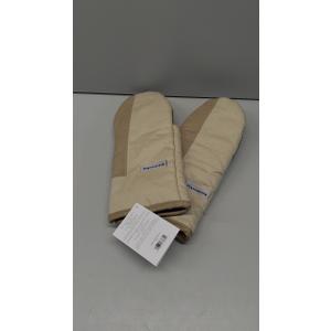 KitchenAid Beacon Two-Tone Non-Slip Oven Mitt Set, Milkshake/Beige, 5.75"x13", 2 Piece