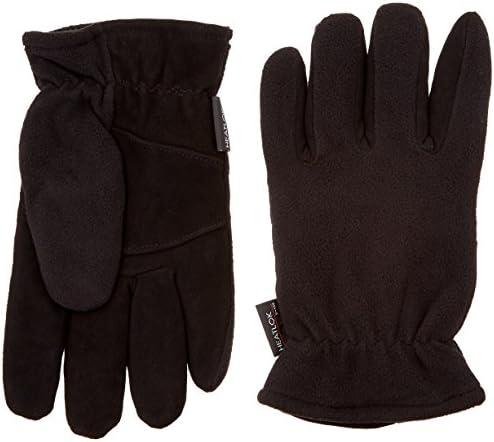 Heatlok Thermal Gloves Split Deerskin Palm (Black, Small)