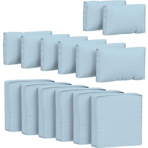 14 Pcs Outdoor Cushion Covers Patio Cushion Slipcovers Replacement Splash Proof with Zipper for Outdoor Furniture, Patio Sofa Couch 3 Sizes, Covers Only (25.5''25.5''4'', Sky Blue)