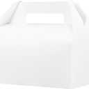 UnicoPak 30 Pcs 9x6x6 Large Gable Boxes White Gift Boxes with Handles Bakery Boxes Treat Boxes Paper Lunch Boxes To Go Boxes for Birthday Wedding Party Favors Picnic Christmas