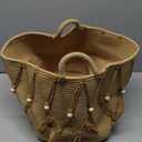 Blanket Basket for Living Room Decor Storage Basket for Toy Organizer Boho Decor Baskets for Modern Farmhouse Decor Small Laundry Basket for Bedroom and Laundry Room Organization,Beige