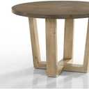 Lilola Home Brutus 47" Round Dining Table with Vintage Walnut Finish and Wheat Colored Base – Contemporary Four-Leg Design for Dining Rooms and Kitchens