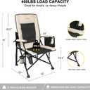 REALEAD Heated Camping Chair - Fully Padded - Heated Chairs Outdoor Sports - Supports 400 lbs - Portable Heated Outdoor Camp Chair for Sport Events - Battery NOT Included