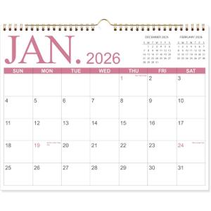 4 x Calendar 2026-2027 - Wall Calendar from April 2026 to June 2027, 2026-2027 Wall Hanging Calendar with Holiday Marked, Premium Paper for Organizing, 11'' x 14'',Four Color