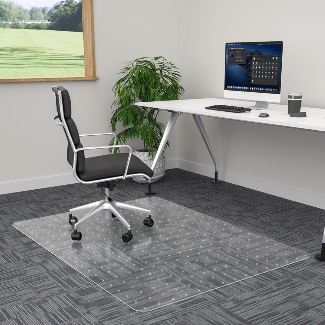 Office Chair Mat for Carpet- 36" x 48" Studded Desk Chair Mat for Low Pile Carpeted Floors, Plastic Floor Mat for Office Chair Over Carpet Office Chair Mat for Carpet- 36" x 48" Studded Desk Chair Mat for Low Pile Carpeted Floors, Plastic Floor Mat for Office Chair Over Carpet