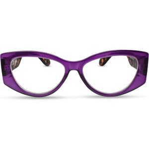2SeeLife Oversized Cateye Reading Glasses for Women  MediumWide Fit, Durable & Sturdy Frame, Trendy Premium Cateye Readers, Purple, +1.50