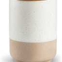 vancasso Sabine Large Ceramic Canister with Airtight Wood Lid - 74 oz Kitchen Food Storage Jar for Flour, Sugar, Coffee, Tea & Spices - Big Capacity Countertop Jar