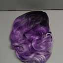 Long Curly Wavy Ombre Purple Wigs for Women Synthetic Natural Middle Part Daily Party Halloween Cosplay Wig with Wig Cap 21"