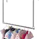Closet Hanging Rod, Adjustable Width and Height Space-Saving Clothes Hanging Bar, 1 Pack Chrome