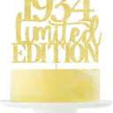 Limited EDITION 1934 cake topper 92th birthday happy birthday cake topper men and women cheer 92 years old handmade gold glitter cake decoration (1934)