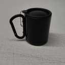 Portable Carabiner Coffee Mug with Lid Insulated Travel Mug Lightweight Camping Cup with Handle for Outdoor Hiking Travel Beverage Hot Cold Drink Container (Black, 220, ml/min)