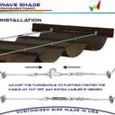 Windscreen4less 4' x 12' Retractable Sun Shade Canopy Cover Sliding Wave Shade Sail for Pergola Patio Deck Yard Gazebo Outdoor (Brown)