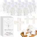 50 Pack Baptism Favors for Guests Cross Soap Baby Shower Scented Soap Favors with Greeting Cards Organza Bag Christening Communion Baptism Party Gift for Guests Party Gender Reveal