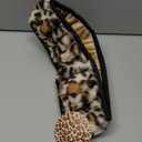 Brown Leopard Print Fuzzy Steering Wheel Cover for Women, Universal Auto Steering Wheel 14-15 Inch Soft Warm Car Interior Accessories with 2PCS Car Coasters, Suitable for Men and Women (one size)