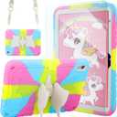 for iPad 10th Generation Kids Case for iPad (A16) 11th Generation Case 11 Inch (2025) Kids 10.9 Inch Rugged Heavy Duty Shockproof Protective Cover with Screen Protector Kickstand Strap, Candy Color