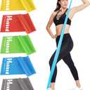 Resistance Bands for Working Out, Physical Therapy Bands, Latex Free Elastic and Exercise Bands Set for Stretching, Suitable for Rehab, Yoga, Pilates, Gym, Home Exercise (Five Colors 5-80lbs)