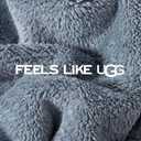 UGG Whitecap Twin Blanket, Soft Cozy Fleece Blanket for Bed, Luxury Fluffy Oversized Throw for Couch, Washable Twin XL Bedding, Dorm Essentials, 66" x 90", Denim Blue