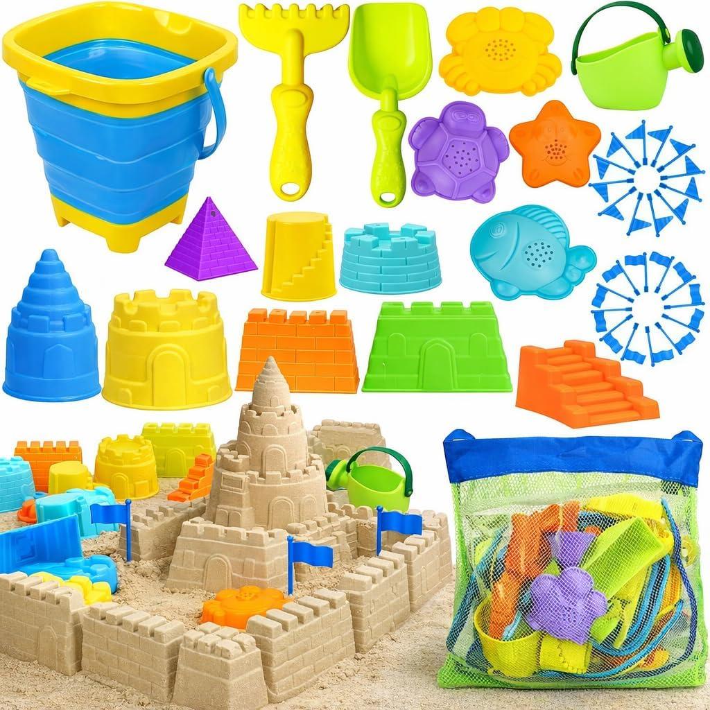 TOY Life Beach Toys for Kids Ages 4-8, Sand Toys for Toddlers 1-3, Beach Toys for Toddlers 1-3, Kids Beach Toys for Kids Ages 8-12, Sandbox Toys, Sand Castle Building Kit, Sand Toys for Kids Ages 4-8