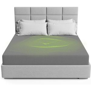 The Grounding Co. Fitted Terra Grounding Sheets King Size – Premium Organic Cotton Earthing Sheet with Silver-Infused Threads– for Sleep, Recovery & Wellness – Gray
