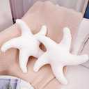 Marble Empire White Starfish Pillow 2-Pack for Couch and Bed, Coastal Decor Throw Pillows, Ocean Beach Theme Accent Pillows for Living Room