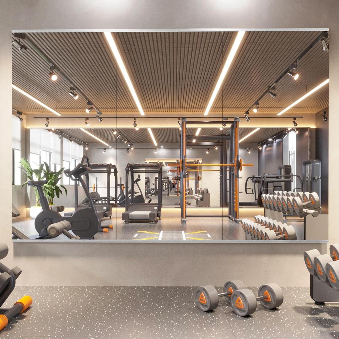 Home Gym Mirror, 63X24 Inch (Each)-3Pack Large Frameless Tempered Glass Full Body Wall Mounted Mirror for Gym, Yoga, Exercise, Dance Studio