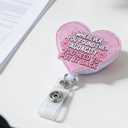 Funny Nurse Badge Reel Heart - Shaped Retractable ID Badge Holder with Clip, Wherever You Found The Audacity Cute Badge Reel for Nursing Student, RN, LPN, CNA, Medical Worker, Teacher Gift